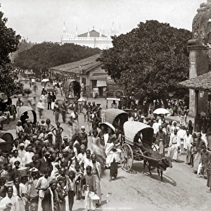 Busy street scene, Colombo, Ceylon (Sri Lanka) circa 1890