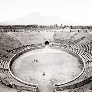 c. 1880s Italy Naples Amphitheatre in the ruins of Pompeii