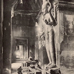 Cambodia - Angkor Wat - Statue of Hindu Deity Vishnu