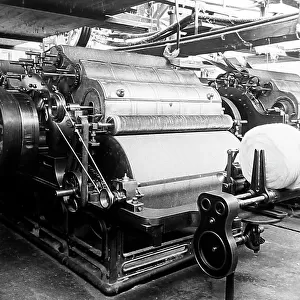 Carding machines in a woollen mill in Bradford