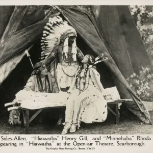 Cast of Hiawatha at the open-air Theatre, Scarborough