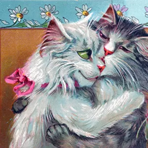Two cats by Louis Wain on a French postcard