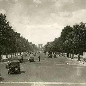 Champs-Elysees and Arc de Triomphe, Paris, France