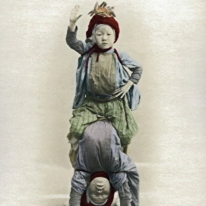 Two child acrobats, Japan