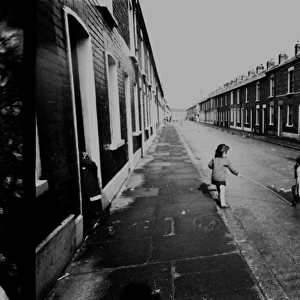 Children skipping in a street, Belfast, Northern Ireland