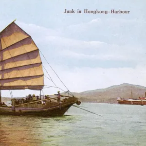 Chinese Junk in Hong Kong Bay