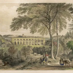 Print of Chirk Viaduct and Aqueduct Print of Chirk Viaduct and Aqueduct