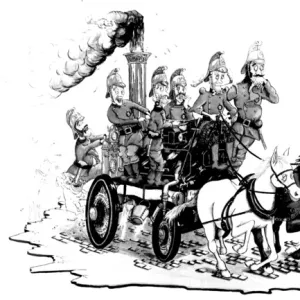 Chris Reynolds Victorian fire engine cartoon