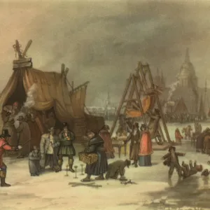 Christmas card, Thames Frost Fair