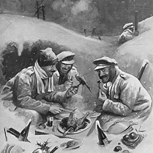 Christmas Dinner in the trenches by Charles Crombie