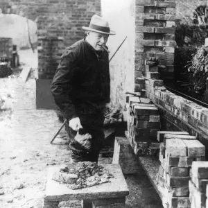 Churchill bricklaying