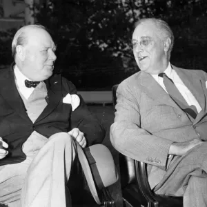 Churchill and Roosevelt in Washington D.C. Print, 1943 Churchill and Roosevelt in Washington D.C. Print, 1943
