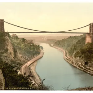 Clifton suspension bridge from the cliffs, Bristol, England