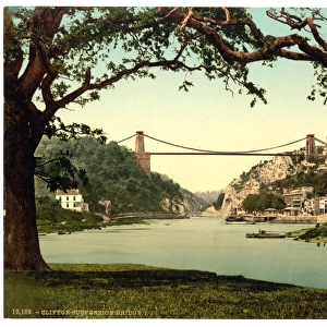 Clifton suspension bridge from the ferry, Bristol, England