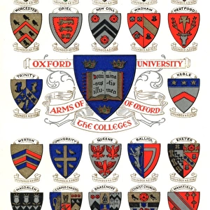 Coats of arms of colleges at Oxford University