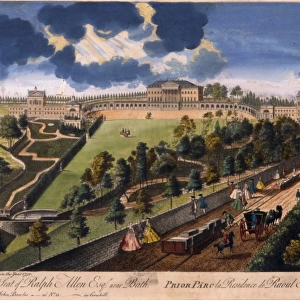 Colour engraving of Prior Park, Bath