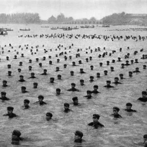 Communist China - swimmers in Yangtze River