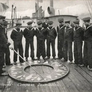 Compass Drill on Training Ship Arethusa Print, 19th Century Compass Drill on Training Ship Arethusa Print, 19th Century