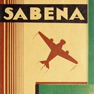 Cover design, Sabena timetable, Spring 1934