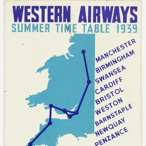 Cover design, Western Airways timetable