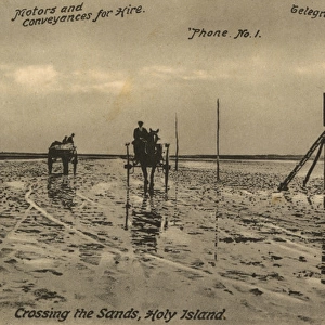 Crossing the sands at Lindisfarne
