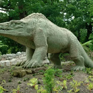 Crystal Palace Dinosaur Models Print 1854 Crystal Palace Dinosaur Models Print 1854