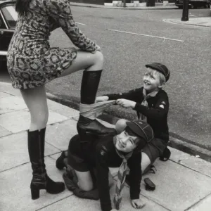 Cub Scouts taking part in Operation Shoeshine