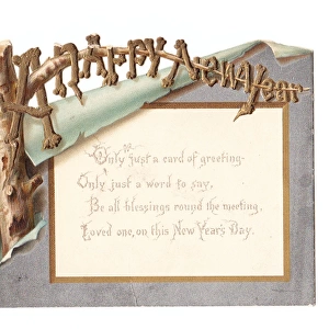 Cutout New Year card with verse