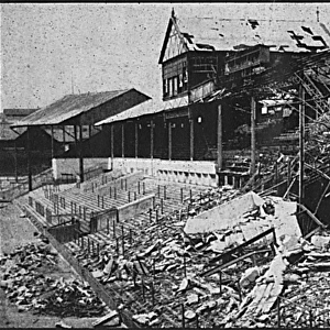 Damaged stands at Sheffield United Football ground
