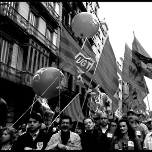 Demonstration in Barcelona, Spain