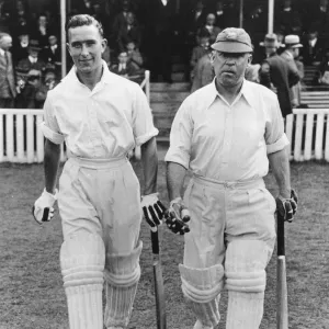 Denis Compton and Patsy Hendren at The Oval, London