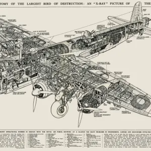 Diagram of The Short Stirling aeroplane 1942