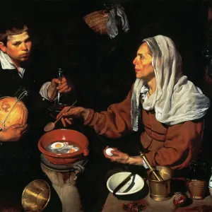 Diego Velazquez Print - The Old Woman Cooking Eggs, 1618 Diego Velazquez Print - The Old Woman Cooking Eggs, 1618
