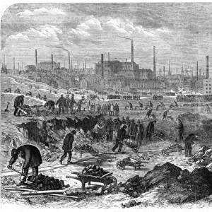 Distress in Lancashire: mill-hands work on Preston Moors