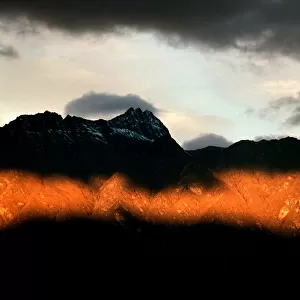 Dramatic light on the Cook range of mountains - New Zealand