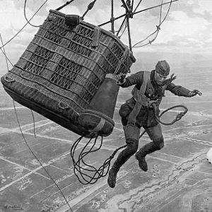 Dropping from a Kite Balloon 1917