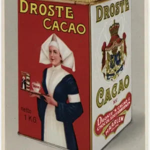 Droste Drinking Chocolate Tin Print, circa 1930s Droste Drinking Chocolate Tin Print, circa 1930s