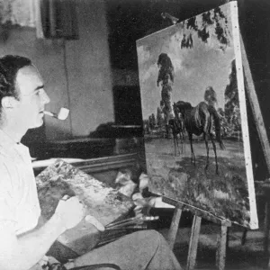 Edward Seago in his studio