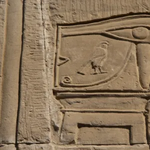 Egyptian Art. Temple of Kom Ombo. The eye of Horus. Relief