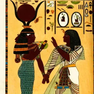 Egyptian goddess Hathor with King Seti I