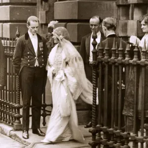 Elizabeth Bowes-Lyon on her wedding day