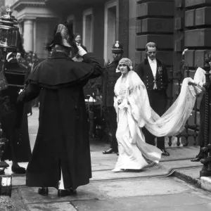 Elizabeth Bowes-Lyon on her wedding day