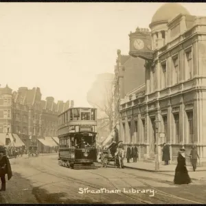 Streatham Library Electric Tram Print Streatham Library Electric Tram Print