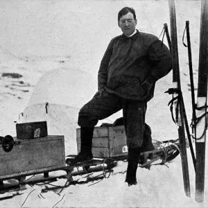 Ernest Shackleton preparing for a trans-antarctic expedition