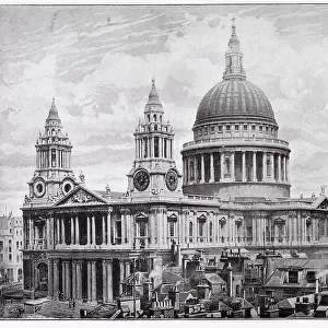 Exterior of St Paul's Cathedral in London. Date: 1901
