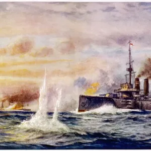 Print of the Battle of the Falkland Islands Print of the Battle of the Falkland Islands