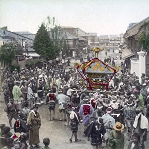 Festival crowd, Japan, c, 1880s