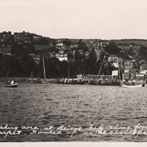 The fishing area at Beykoz - nets hung from poles
