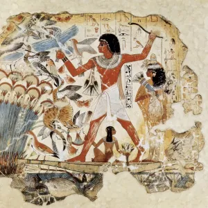 Fowling in the marshes. ca. 1400 BC. 18th Dynasty