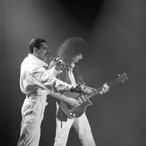 Freddie Mercury and Queen recording music video, London